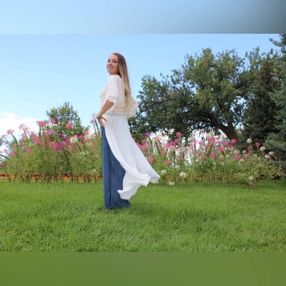 White Lace Flowy Boho Duster - Picture 3 of 4